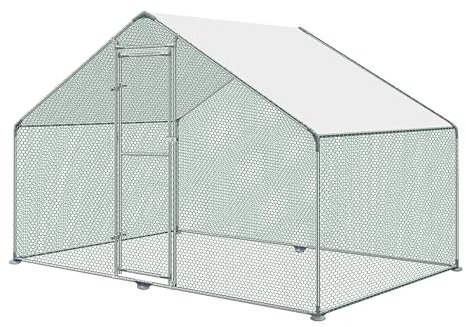 UISEBRT Hühnerstall Käfige Kleintierstall 3 x 2 x2 m - Freilaufgehege mit PE Dach für Geflügel, Kaninchen, Kleine Haustiere, Hunde (3 x 2 x 2 m)
