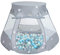 Selonis Baby Spielzelt Mit Plastikbällen Zelt 105X90cm/200 Bälle Plastikkugel Kinder, Grau:Perle-Grau-Transparent-Babyblau-Mint