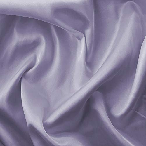 Seidiger Satin-Stoff, flüssig, einfarbig, luxuriös, für Kleider, Basteln, Dekoration, Drapierung, Tanzkleidung, Material, 150 cm breit, Verkauf pro halben Meter (Flieder)
