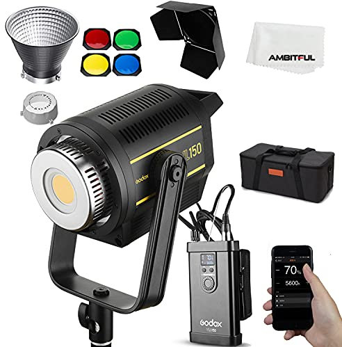 Godox VL150II 165W 5600±200K CRI96+,TLCI 96+ LED-Studio-Videoleuchte mit APP-Steuerung, integrierten FX-Effekten, LED-Dauerlicht für den Außen- und Innenbereich (VL150 Upgrade )
