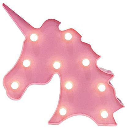 LED Leuchtschild, 3D Aufsteller Einhorn/Unicorn, rosa