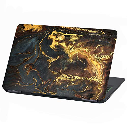 Laptop Folie Cover Abstrakt Klebefolie Notebook Aufkleber Schutzhülle selbstklebend Vinyl Skin Sticker (LP33 Goldpuder, 13-14 Zoll)