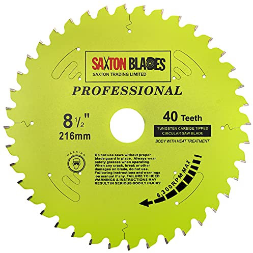 Saxton TCT21640TPRO Lame de scie circulaire TCT 216 mm x 40 dents x 30 mm alésage 16, 20, 25 mm