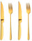 BISDARUN Steak Cutlery Set - Gold Serrated Steak Knives X2 & Dinner Forks X2, Stainless Steel, Dishwasher Safe