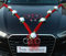 ORGANZA M + HERZEN ®Auto-schmuck (Reinweiß/Rot/Rot)