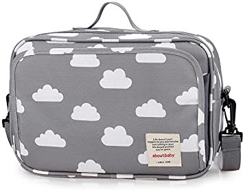 SONARIN Kinderwagen Organizer Buggy Organizer,Buggy Kinderwagentasche mit Getränkehalter,2 x Kinderwagenhaken,Schultergurt Wird als Handtasche verwendet,Universal Fit Alle Buggy Modelle(Wolke)