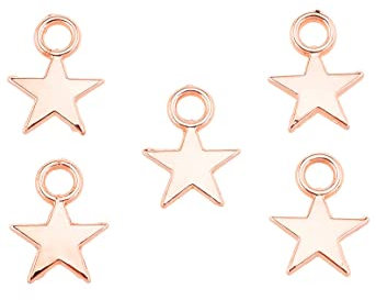 Angel Malone ® Tibetan STAR Pendant Charm Beads Jewellery Making Findings (40pcs. Tibetan Rose Gold 10.5mm)