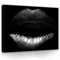 WallArena - Leinwand Bilder - Lippen Frau schwarz Sexy Glamour - 100x75 cm Leinwandbilder - Bild auf leinwand - Wandbild XXL groß Wandbilder für Wohnzimmer Schlafzimmer Wohnzimmerbilder Modern