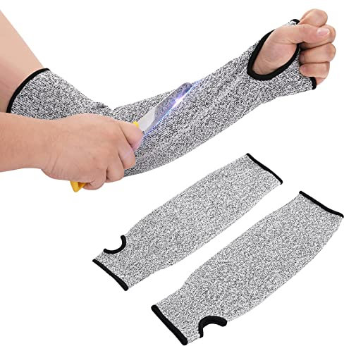 Mangas Protectora para el Antebrazo Nivel 5 Protección para el Brazo Evita Arañazos Manga de Trabajo de Punto con Orificio para el Pulgar Protección para el Brazo para Cocinar Tallar yHacer Jardinería
