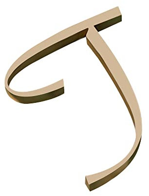 TentHome 3D Hausnummer Messing Buchstabe Selbstklebende A-Z Kennzeichnung Türnummer Adressnummer DIY Dekoration für Briefkasten Schilder Tür Gartentor Geschäft Gold (T)