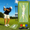 Golf Training Mat for Swing Detection Batting, Golf Divot Mat Analysis Swing Path and Correct Hitting Posture Golf Practice Swing Mat, Portable Golf Practice Grass Turf Mat