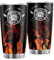 MYSLC Kaffeebecher Reisebecher Feuerwehrmann Feuerwehr Thermo Becher Rostfreier Stahl Vakuumisolierte Tasse Becher mit Spritzfestem Deckel Edelstahlbecher kaffeetasse Multicolor 600ml