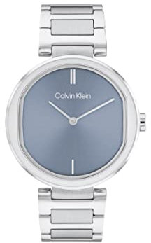 Calvin Klein Analog Quarzuhr für Damen mit Silbernes Edelstahlarmband - 25200250