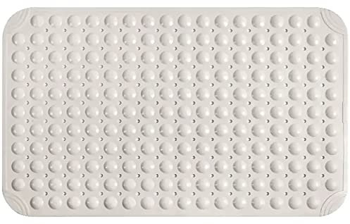 Z·Bling Tappetino Doccia Antiscivolo 80x120cm,Tappeto Antiscivolo Doccia con Ventose e Fori di Drenaggio,Tappeto Doccia Antiscivolo Grande per Doccia e Bagno (Bianco)