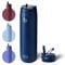 Bottle Bottle Insulated Water Bottle 950ml(32oz) with Straw and Lid for Sports and Gym Stainless Steel Metal Drink Flask for Hot Water with Handle (Indigo Blue)