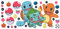 Stickers repositionnables - POK - Carapuce, Dracaufeu, Bulbizarre,