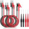 YAMXIN 8 Stück Multimeter Messleitungen Set mit 4mm Bananenstecker Krokodilklemmen Testsonde, Doppelstecker, Rot und