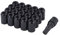 XRMXF 20 Stück Kegel 60° Schmal Sechskantschlüssel Stahl Lug Nuts M12 x 1,25 Radmuttern (Schwarz)