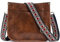 ZOUIQSS Dame Crossbody Taschen Leder Umhängetasche Frauen Hobo Handtasche mit Reißverschluss Schultertasche mit verstellbarem Riemen(Dunkelbraun (5CM) Farbe56)