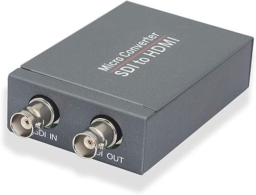 XMSJSIY Adaptador SDI a HDMI, 3G-SDI/HD-SDI/SD-SDI a HDMI, SDI a HDMI Out, SDI en SDI Out, Loopout 1080P @60 Hz, divisor de audio de vídeo, formato automático, detección estéreo, soporte HDCP