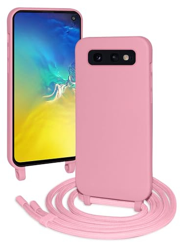 FERLAN Handykette für Samsung Galaxy S10e Hülle mit Band,Rosa