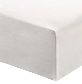 Perkal Spannbetttuch, 180/200x200 cm KASOL (Naturweiß, 90x200)