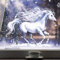 Fensterbild Pferd Winter Galopp Schneeflocken wiederverwendbare Fensteraufkleber Kinderzimmer Mädchen Kind, 2. A3 Bogen