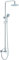 MICE - Columna de ducha extensible 88-125 CM - Kit de ducha - Monomando de Barra de ducha con Rociador alcachofa Felxo Plateado BDR001