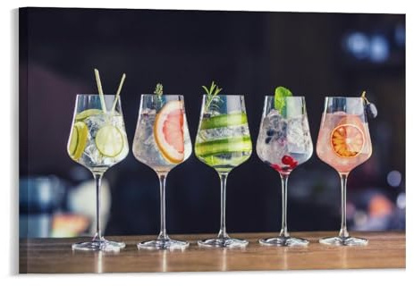 1000-teiliges Puzzle，Fünf Verschiedene Gin-Tonic-Cocktails，1000-teiliges Puzzle für Erwachsene und Jugendliche（38x26cm）-234