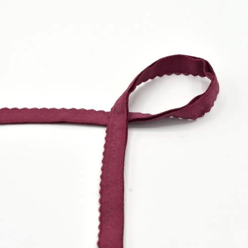 Die Stofftante Elastisches Einfassband | Schrägband | Gummiband für Unterwäsche | 12 mm | wine | 80% Polyamid, 20% Elasthan | Meterware (2 m)