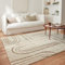 Nazar Moderner Shaggy-Teppich, Creme, Braun, Langflor, geometrisches Muster, Wohnzimmerteppich, Bogen (1068 Beige, 80 x 140 cm)