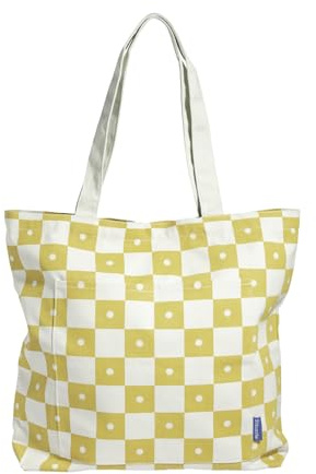 Kokonote Cotton Tote Bag - Akalia | 18.5 x 15.7 x 4.7 inches - 47 x 40 x 12 cm | Canvas Tote Bag, Cotton Bag, Beach Bag, Canvas Bag, Shopper Bag
