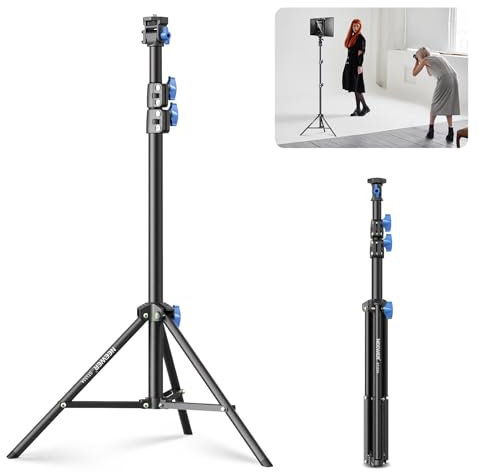 NEEWER 72-155cm Support d'éclairage de Photographie avec Tête Réglable à 180°et 360°, Support de Trépied Vidéo Portable en Aluminium avec Vis 1/4 et Griffe Froide pour Lumière Vidéo LED, Flash,ST155A