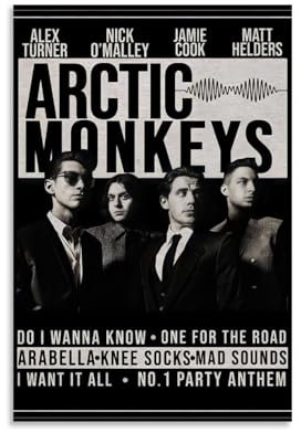 TOPOSTER Arctic Monkeys Poster, klassisches Musikalbum-Cover, Poster, ästhetische Leinwand, Wandkunst für Schlafzimmer, 50 x 75 cm, ungerahmt, 50 x 75 cm