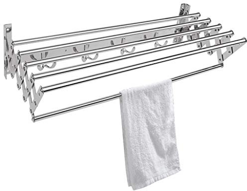 Generisch Handtuchhalter Erweiterbarer zusammenklappbarer Wäscheständer für den Haushalt Wandmontage Wäschetrockner Ventilator Wäschehandtuchhalter Badezimmer einziehbarer platzsparender Wäsc
