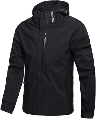 IDORIC Veste Softshell Hommes Veste de Pluie pour Homme Blouson Imperméables Coupe Vent pêche Outdoor Blouson à Capuche