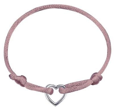 XENOX® TWIN TIES Armband - Damen Armband aus Nylon mit Herz-Anhänger aus hochwertigem 925/- Sterlingsilber