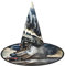 BKDODKS Lustige Halloween-Hüte mit Dampfzug und Wolken, einzigartige Party-Dekoration, gruselige Hexenhüte für Damen und Herren