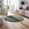 Taracarpet Supersoft kurzflor Teppich Fiona Wohnzimmer Schlafzimmer Kinderzimmer Flur Läufer waschbar rutschfest Uni dunkel grün 120 cm rund