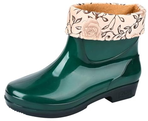 Stivali da Pioggia Donna Eleganti Impermeabile Stivaletti Antipioggia Donna Comodi Stivali Corti Con Pelo Rain Boots Resistenti Stivali in Gomma Donna Per Pioggia Media Altezza Antiscivolo Ankle Boot