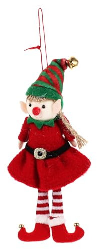 Holibanna Muñeca Colgante De Navideño Decorativa con Cuerda para Árbol Puerta y Ventana Figura De Duende para Decoración Festiva Familias Accesorio Alegre para Navidad