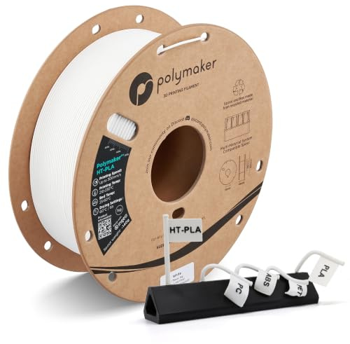 Polymaker HT-PLA Filament, 1,75 mm, Weiß, Hochtemperatur-PLA für 3D-Druck, hitzebeständig bis 150 °C, einfach zu drucken, funktioniert mit den meisten FDM-Druckern, 1-kg-Spule