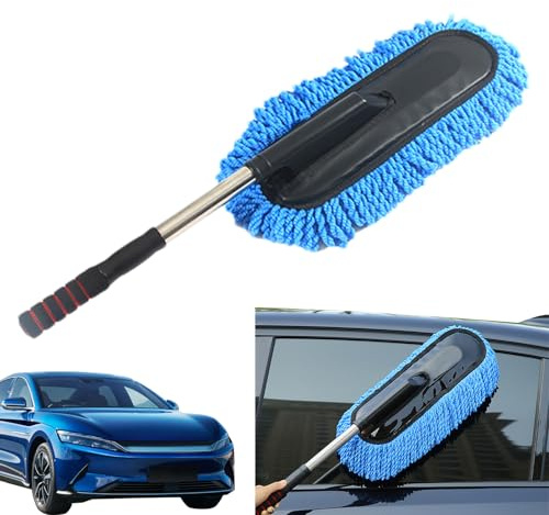 Car Duster Brush With Extendable Telescoping Handle, Microfiber Duster Mop For Car Interior Exterior, Feather Dusters For Cleaning Cars, Dust Remover Detailing Brush For Truck, SUVs, Vehicles, Home