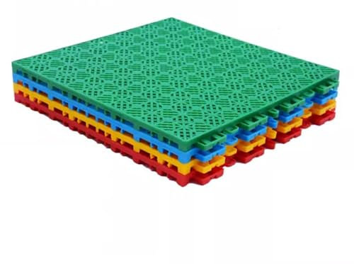 Tappetini modulari ad incastro da 12 pollici, piastrelle per campi sportivi all'aperto, pavimentazione per patio, piscina, lavanderia, garage, rimorchio, giallo, 10,Green-10PCS