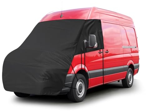 Opaltool Bâche de Protection Thermique Camping Car pour 2007-2017 VW C-Rafter, 420D Bâche de Protection Pare-Brise Camping Car Integrale avec 10 Bandages et Aimants