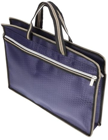 Pochette Documents Zippee A4 en Tissu Oxford Poignée | Alliage D’aluminium, Rangement Portable pour Dossiers et Magazines, Conçu pour Étudiants et Hommes