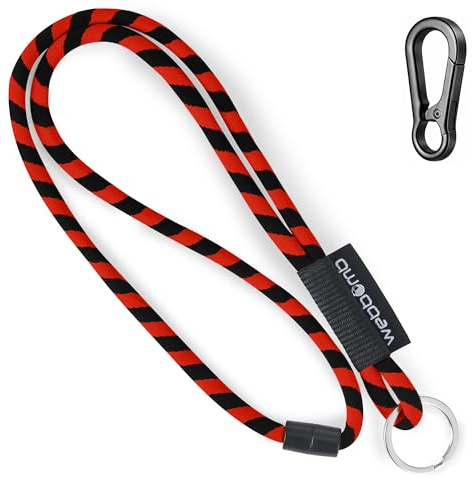 webbomb Tubular Lanyard Schlüsselband - rund weich lang mit Karabinerhaken Sicherheitsverschluss & Schlüsselring als Schlüsselanhänger Keychain für Ausweis Handy Schlüssel