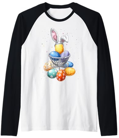 Discgolf Disco de Golf Golfista Pascua Conejo Orejas de Conejo Camiseta Manga Raglan