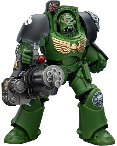 JOYTOY Warhammer 40K Salamanders Terminator 3 with Power Fist and Assault Cannon 1/18 Action Figur，Sammeln Und Zeigen Modell