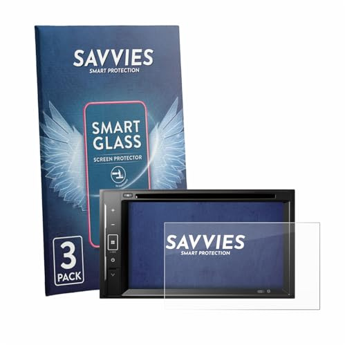 Savvies 3 Stück Panzer Schutz Glas für Pioneer DMH-A240DAB 9H Schutzfolie HD Klar, Blasenfrei, Anti-Fingerabdruck, Stoßfest, Displayschutz